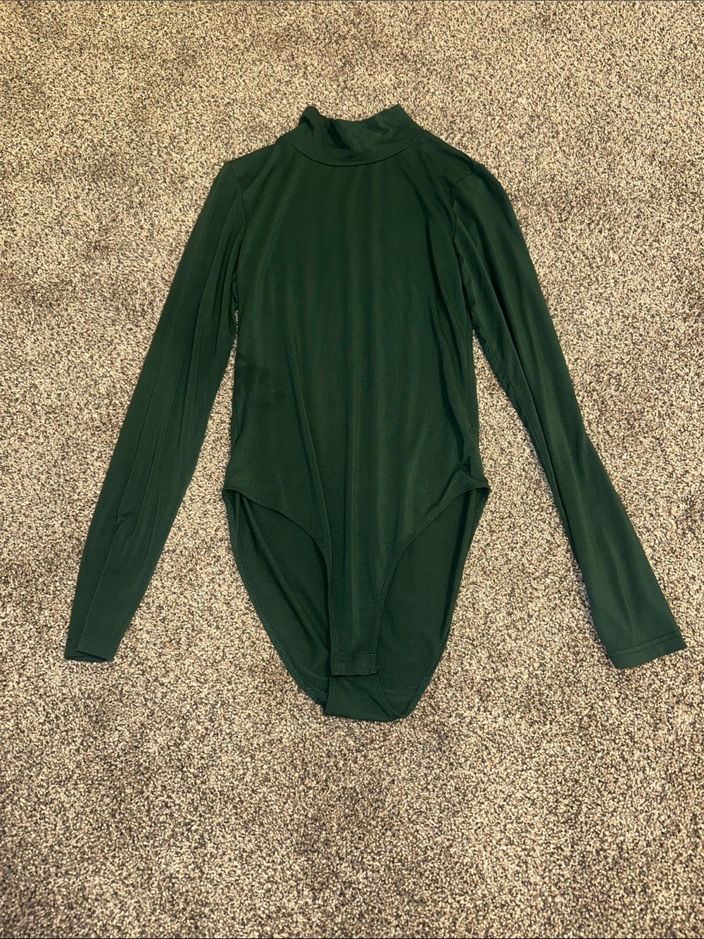 Forest Green Long Sleeve Mock Neck Bodysuit